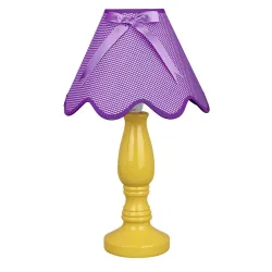 LAMPKA ŻÓŁTY/ FIOLETOWY OPRAWA STOŁOWA NOCNA 1X E14/ 40W IP20 CERAMIKA/ TKANINA