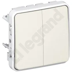 PLEXO55 MECHANIZM BIAŁY/ ECRU ŁĄCZNIK UNIWERSALNY 2X IP55 ZACISKI SPRĘŻYNOWE 10AX 250V
