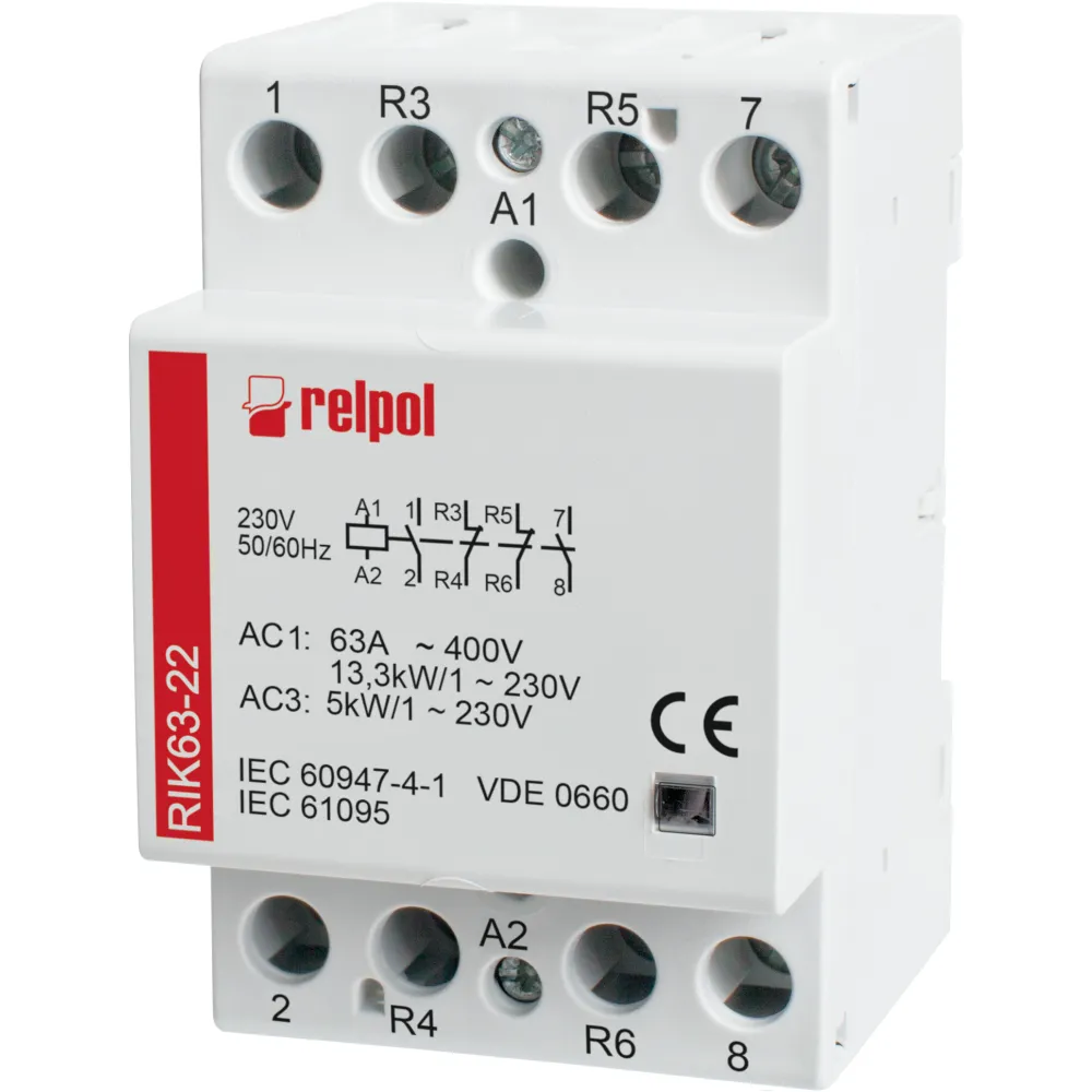 RIK63-31-24 STYCZNIK MODUŁOWY 63A 3Z+1R 4M 24V AC/DC
