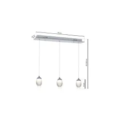 OVO CHROM OPRAWA WISZĄCA LED 15W NW 4000K 1050LM IP20 METAL/ AKRYL