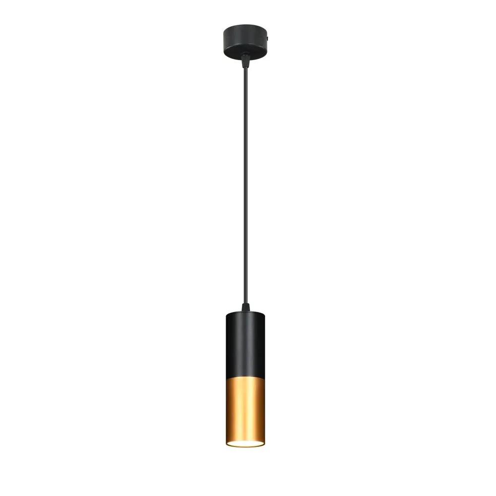 TUBA CZARNY/ ZŁOTY OPRAWA WISZĄCA 1X GU10/ 15W IP20 METAL