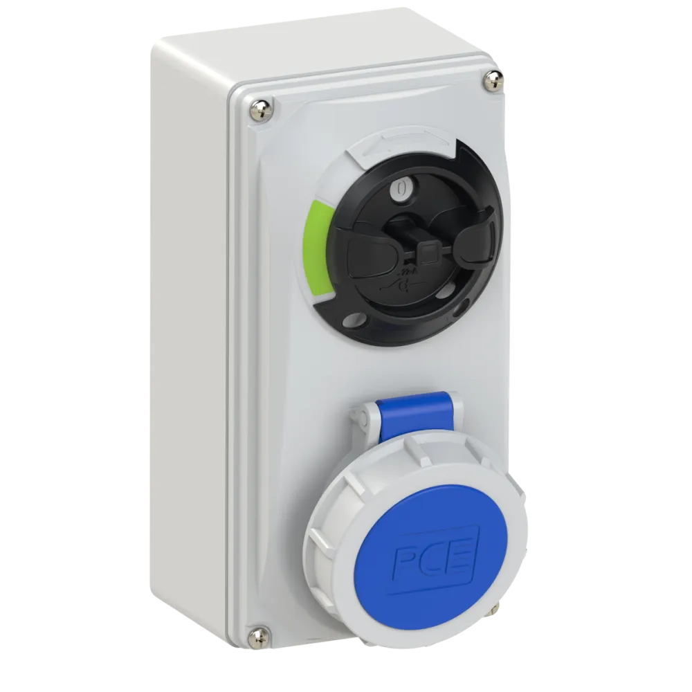 GNIAZDO MAŁE 0-1 16A 230V 2P+Z IP67 BLOKADA MECHANICZNA