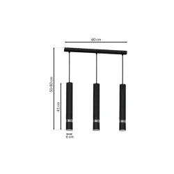 JOKER CZARNY/ CHROM OPRAWA WISZĄCA 3X GU10/ 10W IP20 METAL