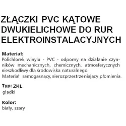 ZKL 28 ZŁĄCZKA SZTYWNA KĄTOWA 90ST DWUKIELICHOWA FI28  SZARY