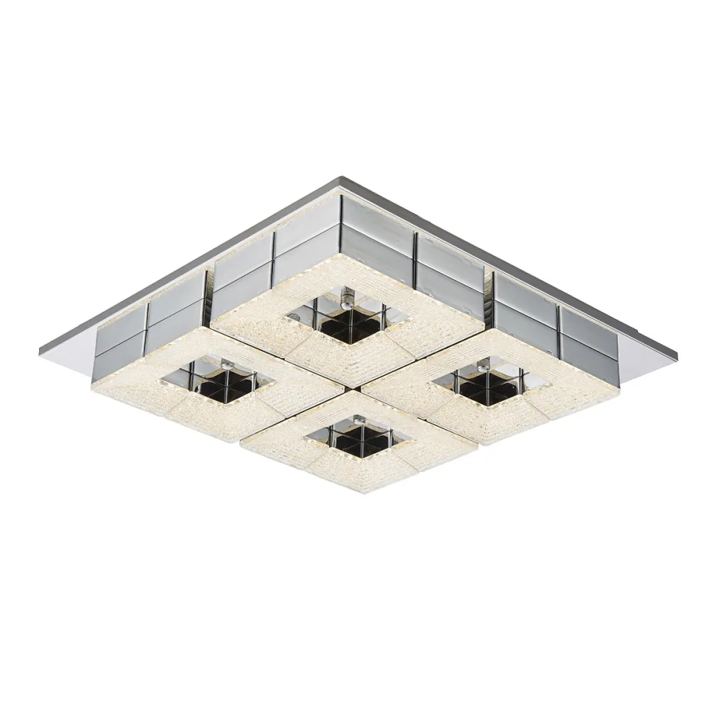 CLARISE CHROM/ SREBRNY OPRAWA SUFITOWA PLAFON LED 48W WW 3000K 3800LM IP20 STAL
