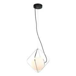 CANTO CHROM/ CZARNY/ BIAŁY OPRAWA WISZĄCA 1X E27/ 40W IP20 STAL/ SZKŁO