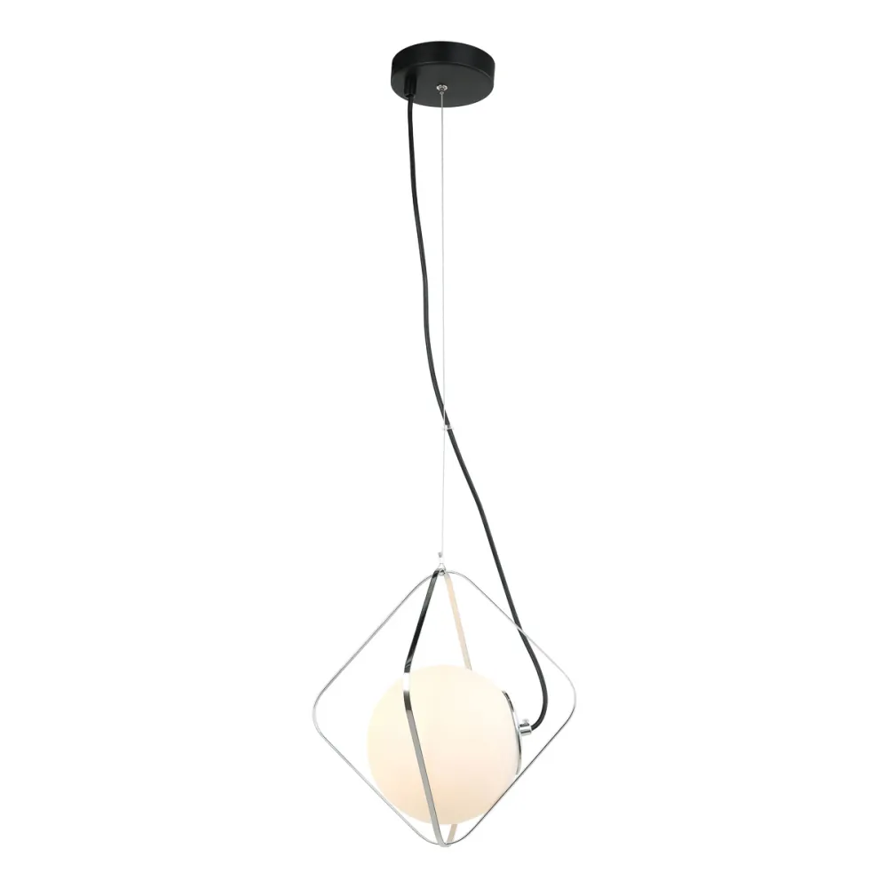 CANTO CHROM/ CZARNY/ BIAŁY OPRAWA WISZĄCA 1X E27/ 40W IP20 STAL/ SZKŁO