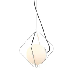 CANTO CHROM/ CZARNY/ BIAŁY OPRAWA WISZĄCA 1X E27/ 40W IP20 STAL/ SZKŁO
