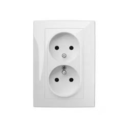 VESTRA BIAŁY GNIAZDO 2X Z/U 2P+Z MONOLIT IP20 ZACISKI ŚRUBOWE 16A 250V