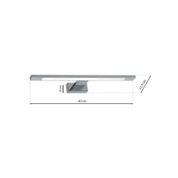 SHINE CHROM OPRAWA ŚCIENNA KINKIET NT LED 7W NW 4000K 490LM 400MM IP44 METAL/ AKRYL