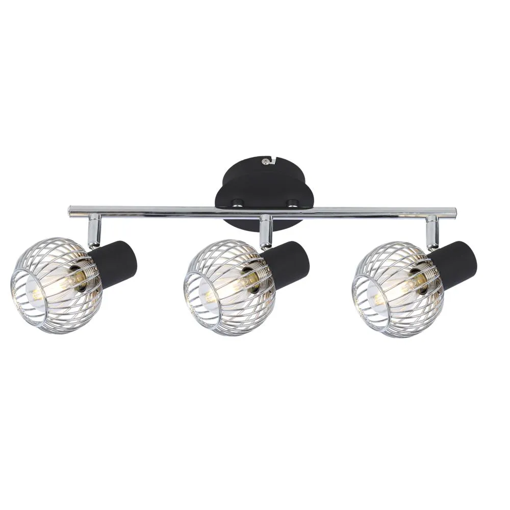 OSLO CHROM/ CZARNY OPRAWA SUFITOWA SPOT NT 3X E14/ 40W IP20 METAL