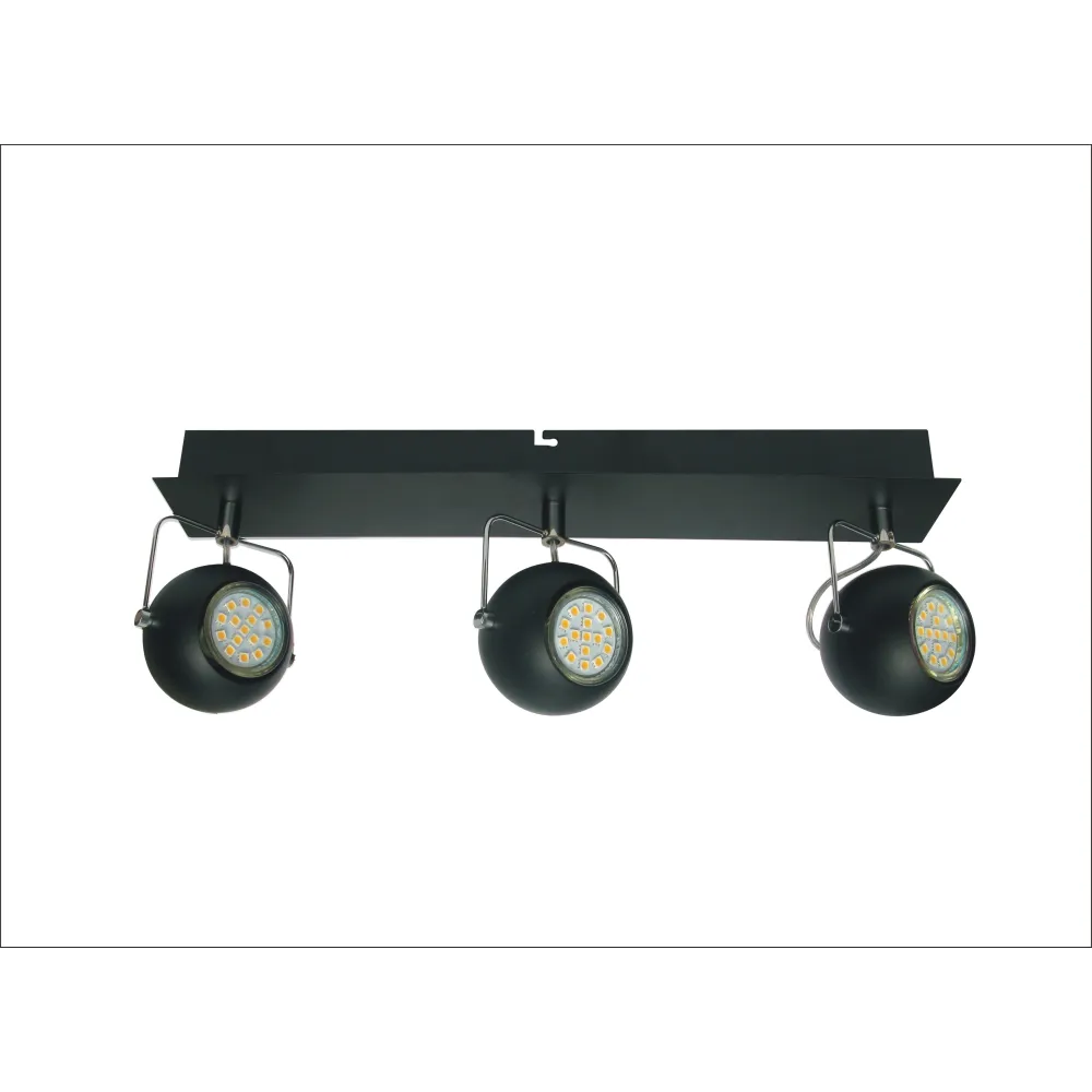 TONY CZARNY OPRAWA SUFITOWA SPOT NT 3X GU10/ 3W IP20 METAL