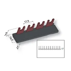 IZ16/1F/12/L SZYNA ŁĄCZENIOWA WIDEŁKOWA ZAGIĘTA 100A 1P 12M 16MM2 ETIBOX