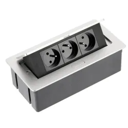 GNIAZDA WPUSZCZANE W BLAT 3X230V GNIAZDO Z UZIEMIENIEM, Z KABLEM ALUMINIUM