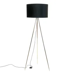 INGA CZARNY/ ZŁOTY OPRAWA PODŁOGOWA 1X E27/ 40W IP20 METAL/ TWORZYWO/ TKANINA