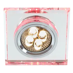 SS-22 CHROM/ CZERWONY OPRAWA SUFITOWA PT 1X GU10/ 50W + LED  2.1 IP20 METAL/ SZKŁO