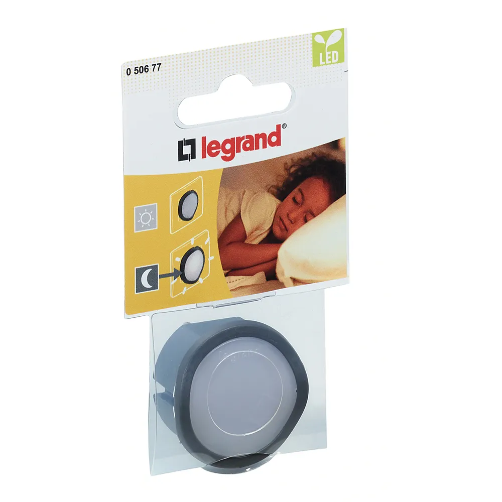LAMPKA LED Z REGULACJĄ DO GNIAZD 2P+Z - CZARNA