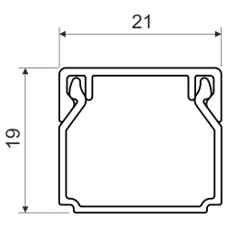 LHD  20X20 KANAŁ KABLOWY 20X20 2M/48M PVC IP40 IK06 CIEMNE DRZEWO
