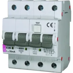 KZS-4M B 6A/ 30MA/AC WYŁĄCZNIK RÓŻNICONADPRĄDOWY B 6A 3P+N 4M 30MA AC 6KA