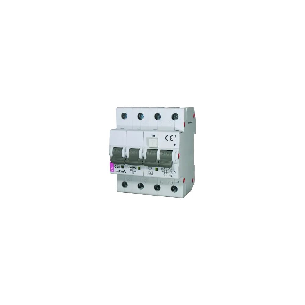 KZS-4M B 6A/ 30MA/AC WYŁĄCZNIK RÓŻNICONADPRĄDOWY B 6A 3P+N 4M 30MA AC 6KA