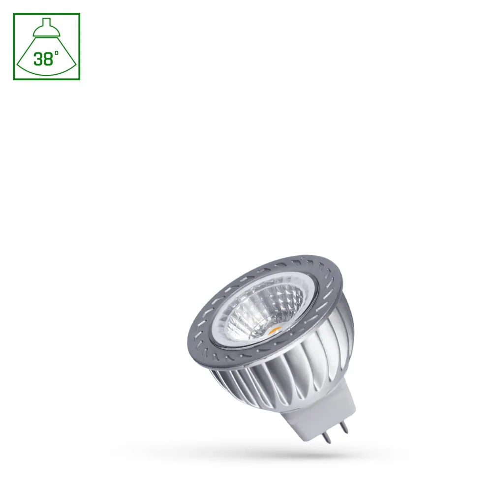 ŻARÓWKA LED SPOT 4W GU5.3 12V PRZEZROCZYSTA SZKŁO WW 3000K 280LM 38ST MR16
