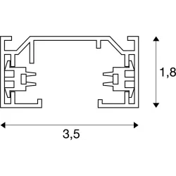TRACK SYSTEM 1-FAZOWA SZYNA NATYNKOWA, SZYNA WYSOKONAPIĘCIOWA, KOLOR SREBRNOSZARY, 1M