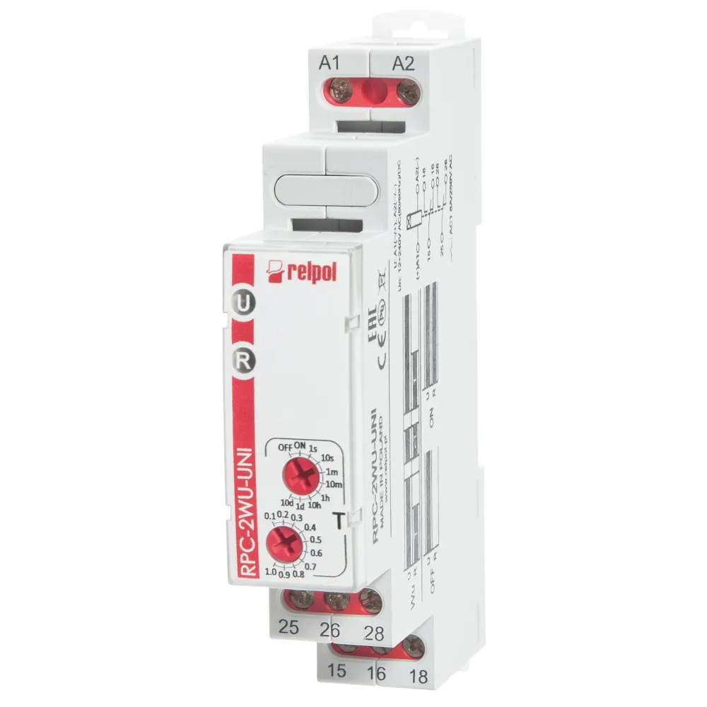 RPC-2E-UNI PRZEKAŹNIK CZASOWY 1-FUNKCYJNY 8A 2P 1M 12-240V AC/DC FUNKCJA E