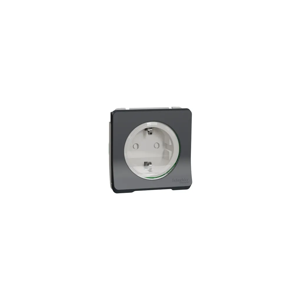 Schneider Electric Mureva, mechanizm gniazda schuko, zaciski bezgwintowe, antracytowy, MUR36134