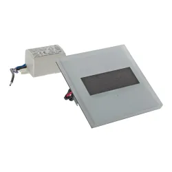 LUMI BIAŁY/ SREBRNY OPRAWA SCHODOWA PT LED 0.6W NW 4000K 14LM 230V IP20 TWORZYWO/ ALUMINIUM