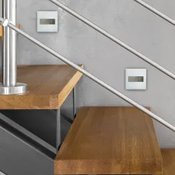 LUMI BIAŁY/ SREBRNY OPRAWA SCHODOWA PT LED 0.6W NW 4000K 14LM 230V IP20 TWORZYWO/ ALUMINIUM