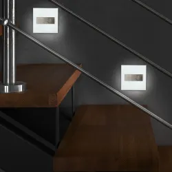 LUMI BIAŁY/ SREBRNY OPRAWA SCHODOWA PT LED 0.6W NW 4000K 14LM 230V IP20 TWORZYWO/ ALUMINIUM