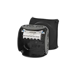 KF 0202 B PUSZKA INSTALACYJNA NT 93X93X62 IP66 Z ZAC. 5-BIEG. 25 MM2 CU CZARNA