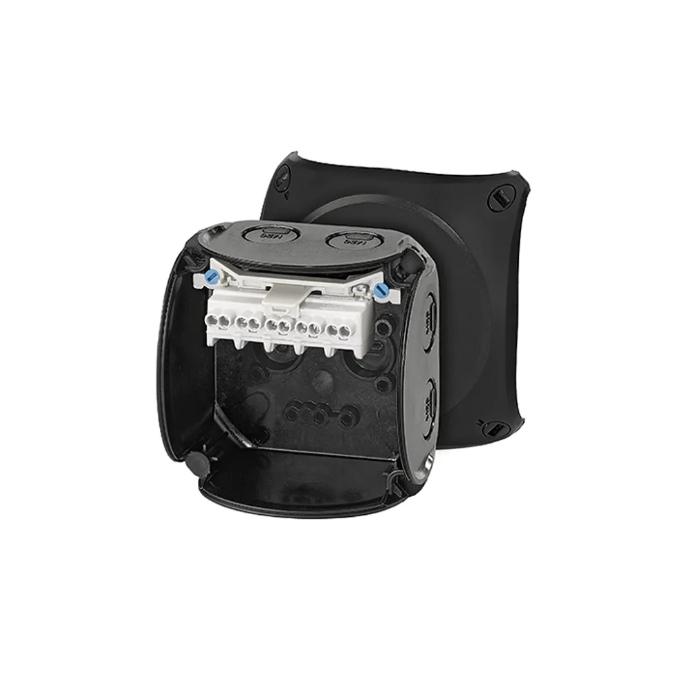 KF 0202 B PUSZKA INSTALACYJNA NT 93X93X62 IP66 Z ZAC. 5-BIEG. 25 MM2 CU CZARNA