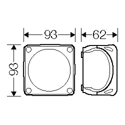 KF 0202 B PUSZKA INSTALACYJNA NT 93X93X62 IP66 Z ZAC. 5-BIEG. 25 MM2 CU CZARNA