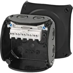 KF 0202 B PUSZKA INSTALACYJNA NT 93X93X62 IP66 Z ZAC. 5-BIEG. 25 MM2 CU CZARNA