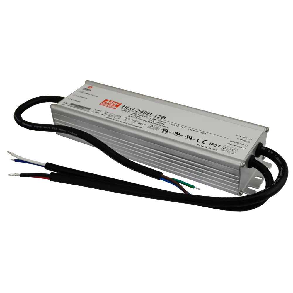 HLG 12V/240W/16A ZASILACZ LED 16A/6÷12VDC  244.2 X 38.8 X 68  IP67