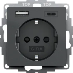 SYSTEM 55 MODUŁ ANTRACYT GNIAZDO 1X SCHUKO 2X USB TYP A/C