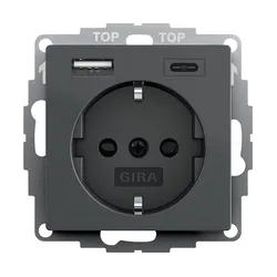 SYSTEM 55 MODUŁ ANTRACYT GNIAZDO 1X SCHUKO 2X USB TYP A/C
