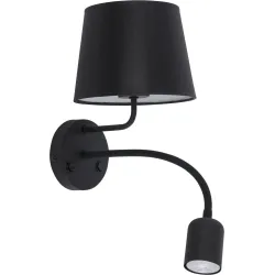MAJA CZARNY OPRAWA ŚCIENNA KINKIET NT 1X E27/ 60W+ LED 5W WW 2700K 660LM METAL