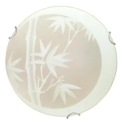 BAMBOO BIAŁY/ BEŻOWY OPRAWA SUFITOWA PLAFON 1X E27/ 60W 40X40 IP20 METAL/ SZKŁO