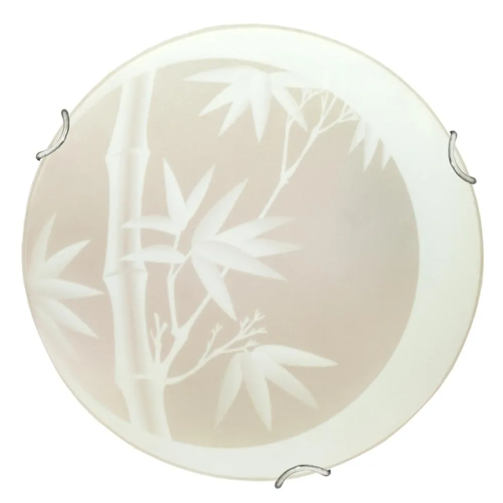 BAMBOO BIAŁY/ BEŻOWY OPRAWA SUFITOWA PLAFON 1X E27/ 60W 40X40 IP20 METAL/ SZKŁO