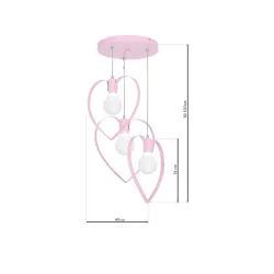 AMORE RÓŻOWY OPRAWA WISZĄCA 3X E27/ 60W IP20 METAL