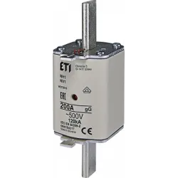 WT-1 NH1 GG P 200A WKŁADKA TOPIKOWA PRZEMYSŁOWA ZWŁOCZNA 500V BM WT-NH dawne 004113248