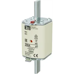 WT-1 NH1 GG P 200A WKŁADKA TOPIKOWA PRZEMYSŁOWA ZWŁOCZNA 500V BM WT-NH dawne 004113248