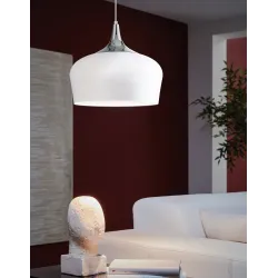 OBREGON BIAŁY/ CHROM OPRAWA WISZĄCA 1X E27/ 60W IP20 STAL