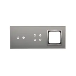 SIMON 54 TOUCH SREBRNA MGŁA PANEL DOTYK 3 MODUŁY 2P DOTYK POZIOME + 4P DOTYK + 1 OTW. OSP. S54