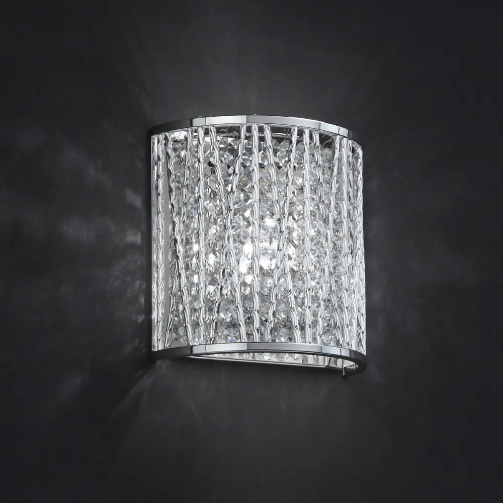 Kinkiet oprawa ścienna lampa z kryształami Italux Vanessa 1X42W G9 chrom W0282-01L-B5QL