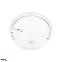 TAWAN BIAŁY OPRAWA SUFITOWA PLAFON LED 15W NW 4000K 1300LM IP44 IK10 + CZUJNIK RUCHU FI250 120ST PC