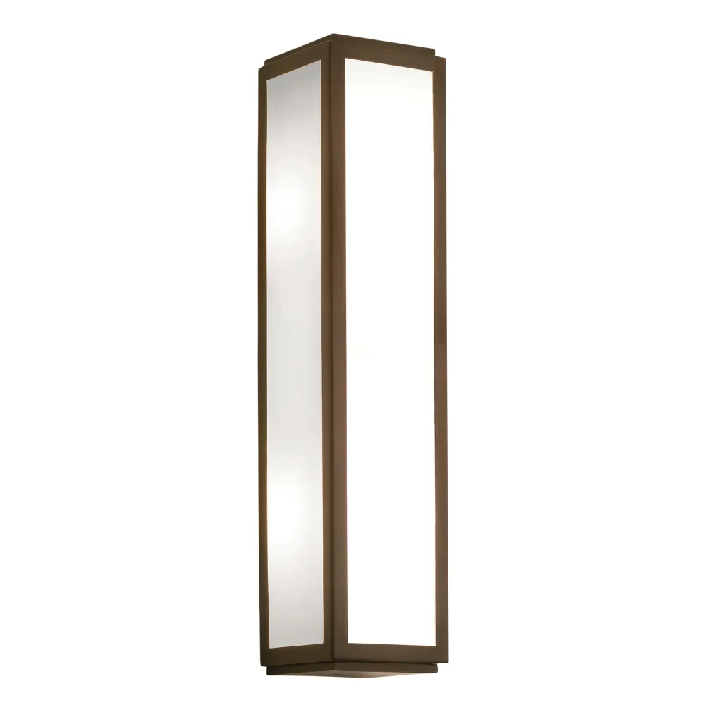 MASHIKO BRĄZOWY OPRAWA ŚCIENNA KINKIET NT 2X E14/ 40W IP44 STAL/ SZKŁO