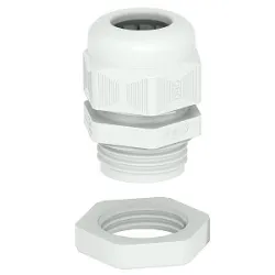 PG- 7 DŁAWIK KABLOWY IP68+ NAKRĘTKA LGR POLIAMID JASNOSZARY V-TEC